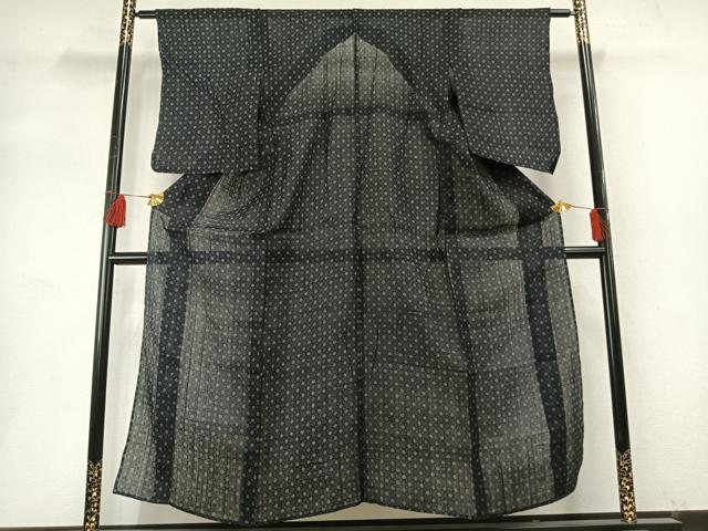 平和屋着物＊夏物　重要無形文化財　本場宮古上布　幾何学文様　苧麻　逸品　AABF5745fy