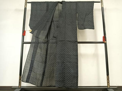 平和屋着物＊夏物　重要無形文化財　本場宮古上布　幾何学文様　苧麻　逸品　AABF5745fy