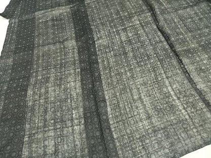 平和屋着物＊夏物 重要無形文化財 本場宮古上布 幾何学文様 苧麻 逸品 AABF5746fy