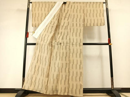 平和屋着物＊夏物 紗紬 矢羽文 正絹 逸品 AABF5749fy