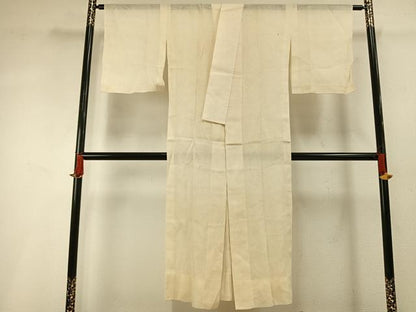 平和屋着物＊夏物 長襦袢 紗 草葉地紋 鳥の子色 麻 AABF5750fy