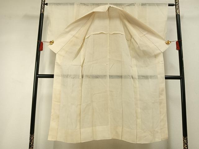 平和屋着物＊夏物 長襦袢 紗 草葉地紋 鳥の子色 麻 AABF5750fy