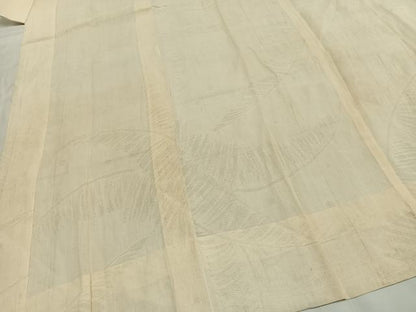 平和屋着物＊夏物 長襦袢 紗 草葉地紋 鳥の子色 麻 AABF5750fy