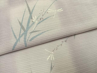 平和屋着物＊夏物 小紋 絽 手描き 市松勝虫文様 暈し染め 正絹 逸品 AABF5751fy