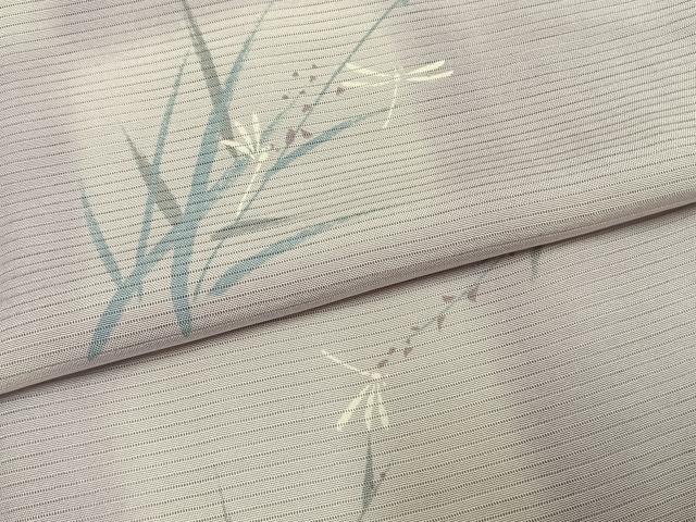 平和屋着物＊夏物 小紋 絽 手描き 市松勝虫文様 暈し染め 正絹 逸品 AABF5751fy