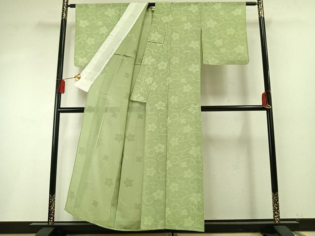 平和屋着物＊夏物 小紋 紗 花唐草文 正絹 逸品 AABF5753fy