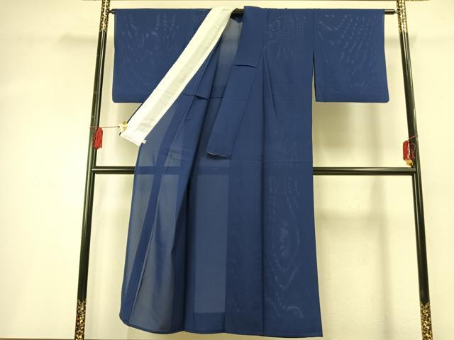 平和屋着物＊夏物 色無地 絽 青藍色 正絹 逸品 AABF5754fy