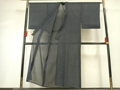平和屋着物＊夏物 男性 小紋 紗 霞文 AABF5759fy