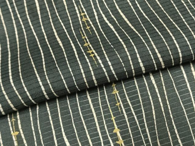 平和屋着物＊夏物 小紋 絽 よろけ縞 正絹 逸品 AABF5760fy