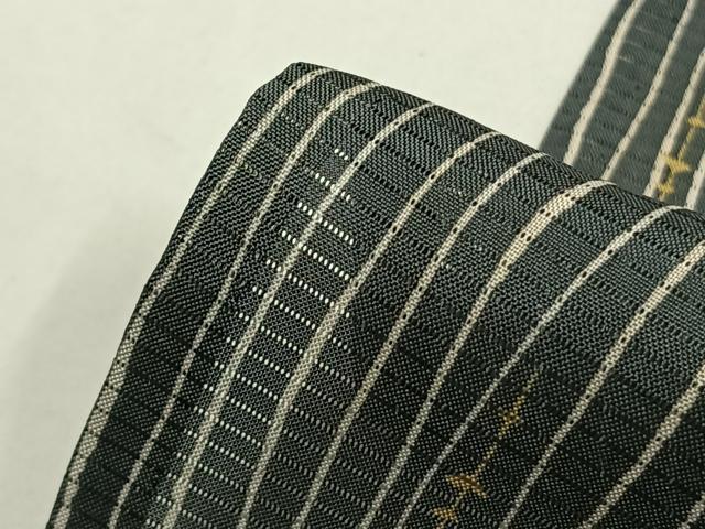 平和屋着物＊夏物 小紋 絽 よろけ縞 正絹 逸品 AABF5760fy