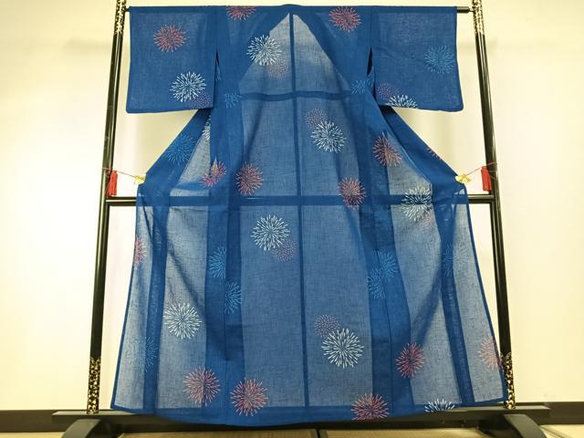 平和屋着物＊夏物 小紋 紗 花火 AABF5762fy