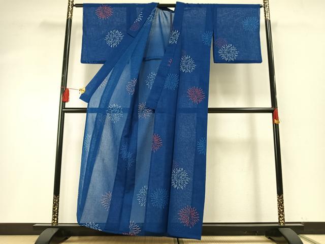 平和屋着物＊夏物 小紋 紗 花火 AABF5762fy