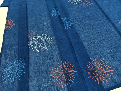 平和屋着物＊夏物 小紋 紗 花火 AABF5762fy