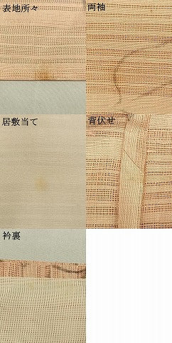 平和屋着物＊夏物 小紋 絽 手描き 草花文 暈し染め 正絹 逸品 AABF5764fy