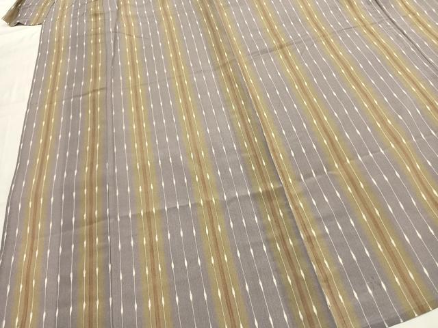 平和屋着物＊夏物 明石ちぢみ 間道 正絹 逸品 AABF5765fy