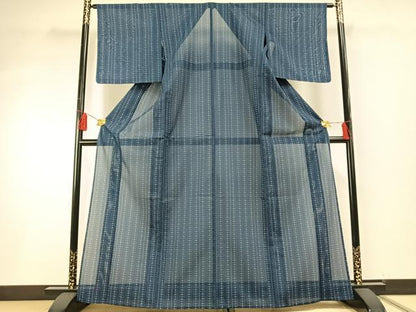 平和屋着物＊夏物 小紋 絽 間道 洗える着物 未使用 AABF5769fy