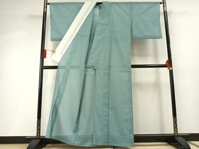 平和屋着物＊夏物 色無地 絽 錆青磁色 洗える着物 AABF5770fy