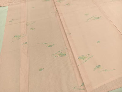 平和屋着物＊夏物 小紋 絽 手描き 草花文 洗える着物 AABF5771fy