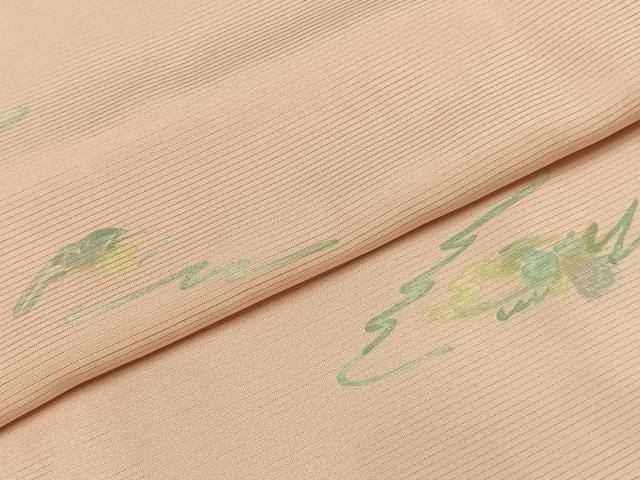 平和屋着物＊夏物 小紋 絽 手描き 草花文 洗える着物 AABF5771fy