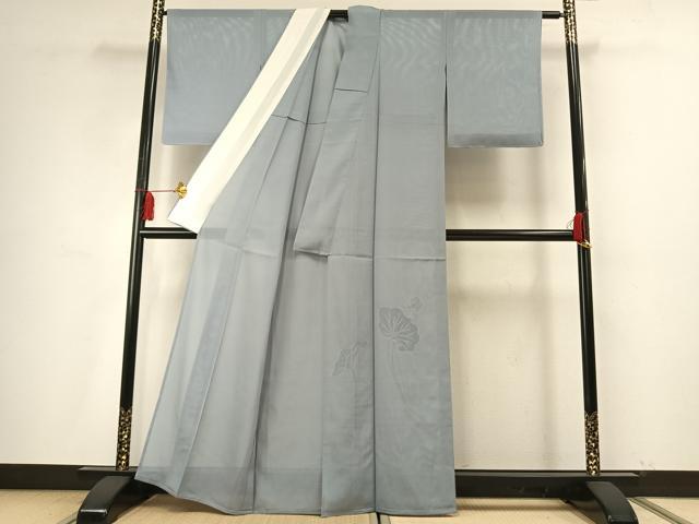 平和屋着物＊夏物 色留袖 絽 草花地紋 秘色色 正絹 逸品 未使用 AABF5775fy