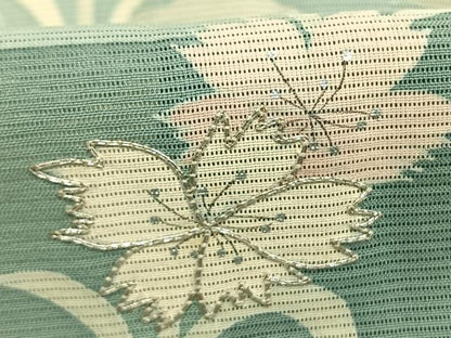 平和屋着物＊夏物 訪問着 絽 駒刺繍 草花文 銀彩 正絹 逸品 AABF5782fy