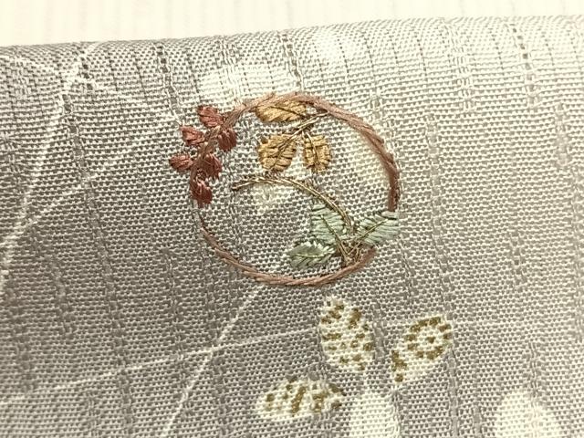 平和屋着物＊夏物 訪問着 縦絽 刺繍 萩文 銀糸 金彩 正絹 逸品 AABF5783fy