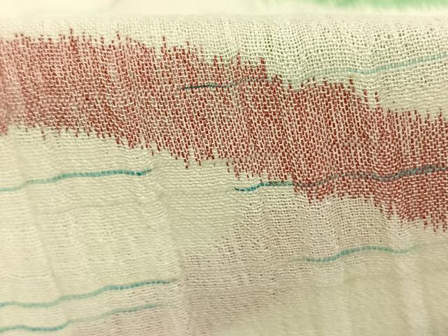 平和屋着物＊夏物 小千谷ちぢみ 流水文 麻 逸品 AABF5788fy