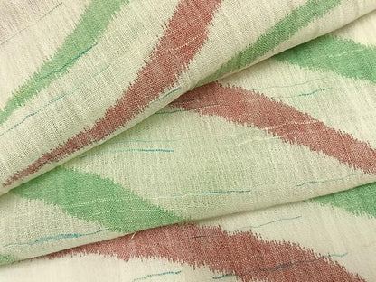平和屋着物＊夏物 小千谷ちぢみ 流水文 麻 逸品 AABF5788fy