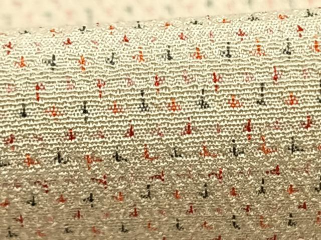 平和屋着物▽本塩沢　単衣　蚊絣　正絹　逸品　未使用　AABF5792fy