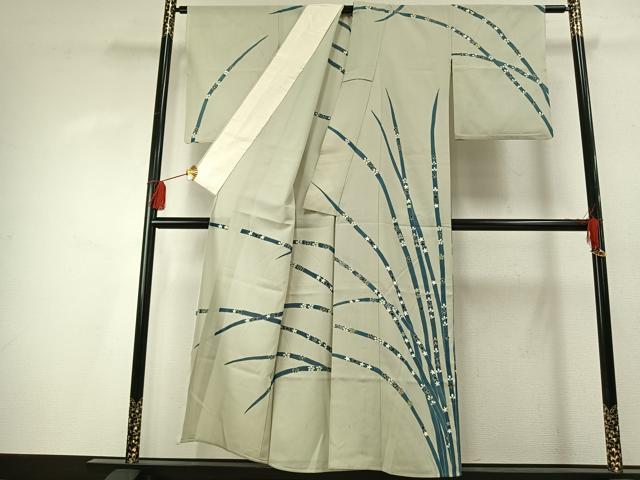 平和屋着物＊夏物 訪問着 絽 熨斗花文 銀彩 正絹 逸品 AABF5794fy