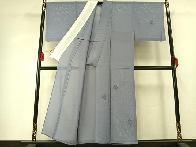 平和屋着物＊夏物　無地絵羽訪問着　絽　雪輪花地紋　藤鼠色　正絹　逸品　未使用　AABF5796fy