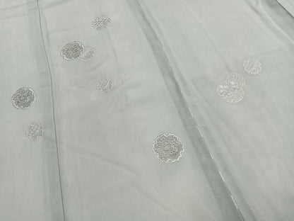 平和屋着物＊夏物　無地絵羽訪問着　絽　雪輪花地紋　藤鼠色　正絹　逸品　未使用　AABF5796fy