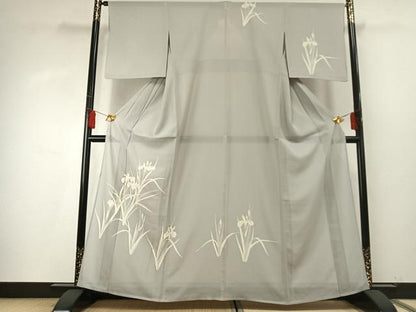 平和屋着物＊夏物 訪問着 絽 草花文 銀糸 正絹 逸品 AABF5799fy