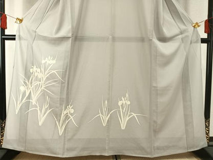 平和屋着物＊夏物 訪問着 絽 草花文 銀糸 正絹 逸品 AABF5799fy