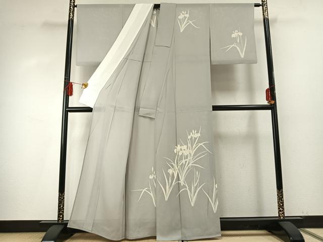 平和屋着物＊夏物 訪問着 絽 草花文 銀糸 正絹 逸品 AABF5799fy
