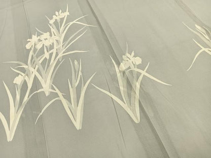 平和屋着物＊夏物 訪問着 絽 草花文 銀糸 正絹 逸品 AABF5799fy