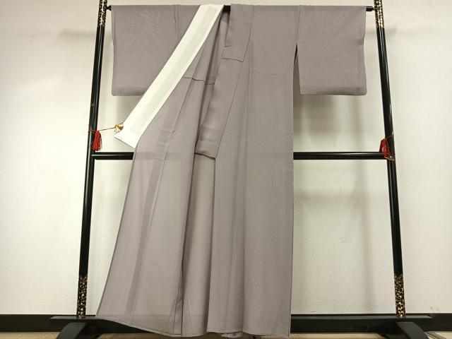 平和屋着物＊夏物 色無地 絽 薄梅鼠色 正絹 逸品 AABF5802fy