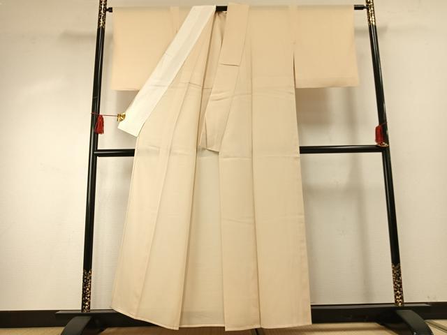 平和屋着物＊夏物 色無地 絽 鳥の子色 正絹 逸品 AABF5804fy