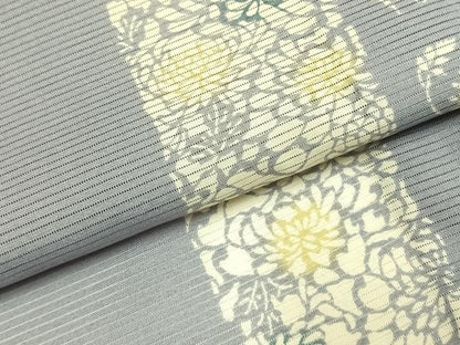 平和屋着物＊夏物 小紋 絽 型染め 花間道 洗える着物 AABF5806fy