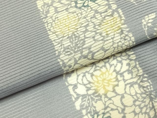 平和屋着物＊夏物 小紋 絽 型染め 花間道 洗える着物 AABF5806fy