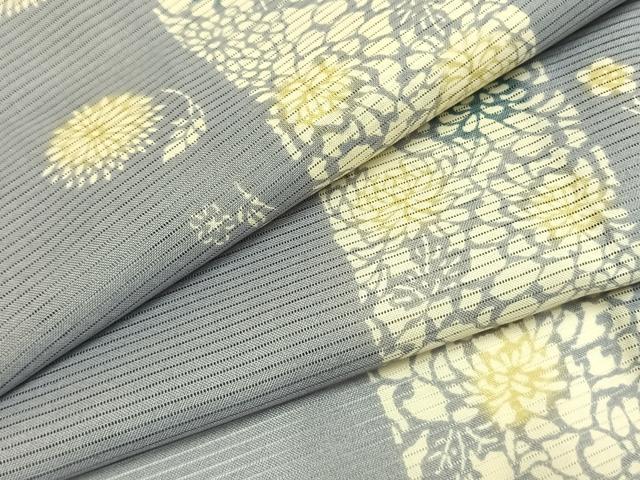 平和屋着物＊夏物 小紋 絽 型染め 花間道 洗える着物 AABF5806fy