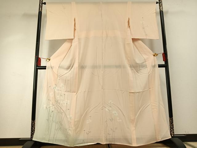 平和屋着物＊夏物 訪問着 絽 草花文 暈し染め 正絹 逸品 AABF5807fy