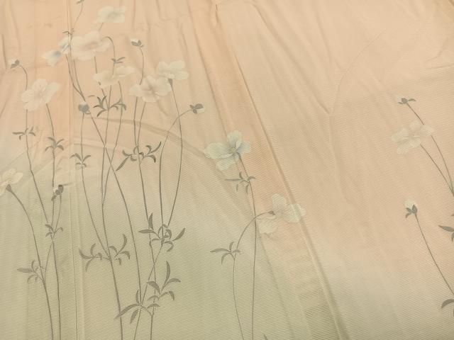 平和屋着物＊夏物 訪問着 絽 草花文 暈し染め 正絹 逸品 AABF5807fy