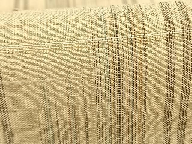 平和屋着物＊夏物 生紬 変わり縞 正絹 逸品 AABF5808fy