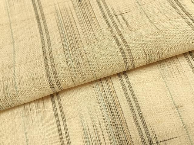 平和屋着物＊夏物 生紬 変わり縞 正絹 逸品 AABF5808fy