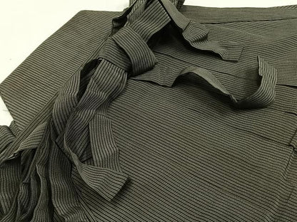 平和屋着物＊夏物 男性 行灯袴 絽 縞 正絹 逸品 AABF5811fy