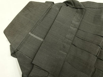 平和屋着物＊夏物 男性 行灯袴 絽 縞 正絹 逸品 AABF5811fy