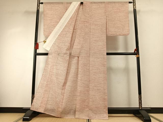平和屋着物＊夏物 紗紬 流水文 正絹 逸品 AABF5815fy