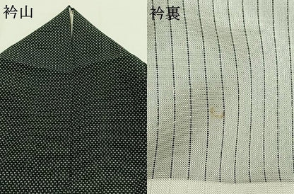 平和屋着物＊夏物 本場大島紬 夏大島 十字絣 黒地 正絹 逸品 AABF5817fy