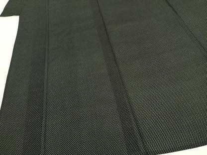 平和屋着物＊夏物 本場大島紬 夏大島 十字絣 黒地 正絹 逸品 AABF5817fy